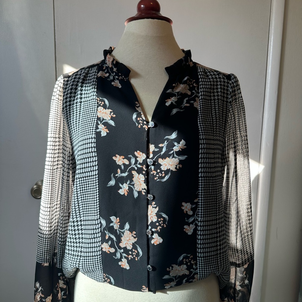 Calvin Klein Black Floral Blouse